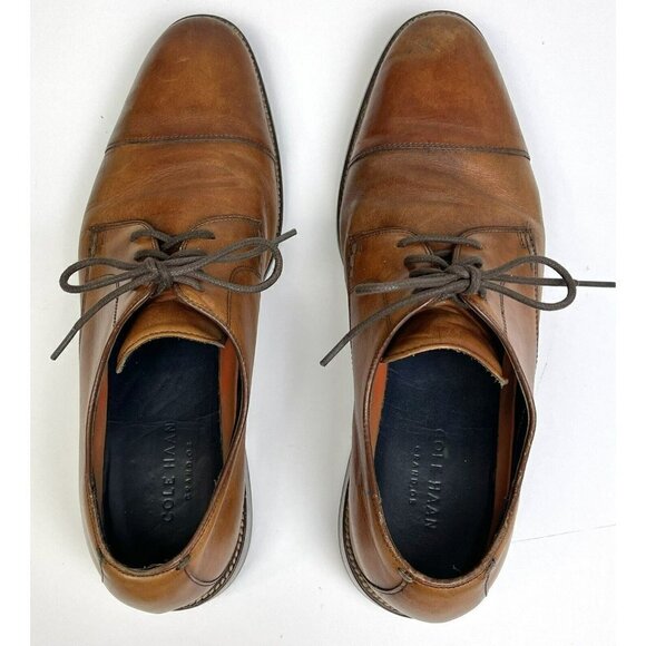 COLE HAAN Mens US 11M British Tan Modern Essentials Cap Toe Oxfords SHOES EUC - Picture 5 of 6